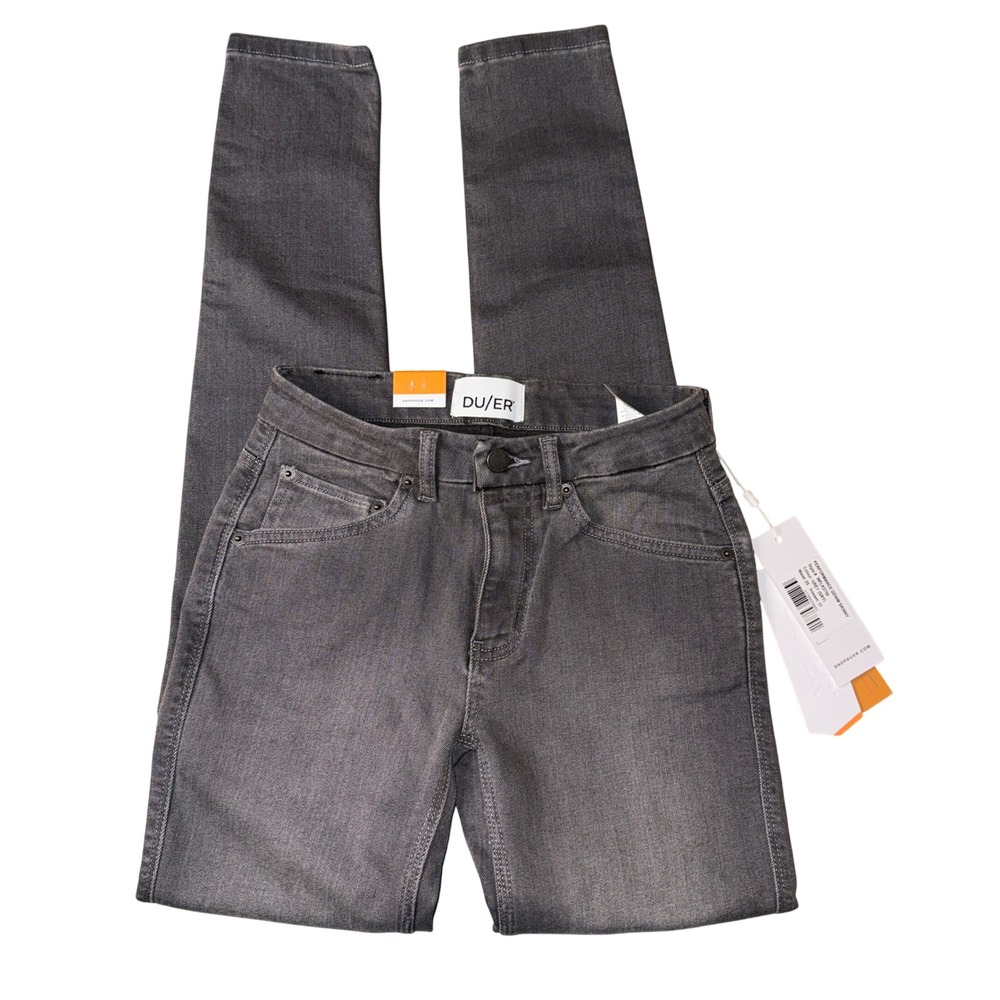 DUER DU/ER Performance Denim Skinny Jeans 25 Grey WFLK2750 High Stretch Pants